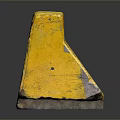 Vintage Yellow Rectangular Container With Worn Surface And Reflection On Black Surface