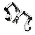 Industrial Robotic Arms With White Black Design And Yellow Accent Fingers For Automation Equipment