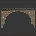 Classic Stone Arch Bridge with Masonry Railings and Greenery Details