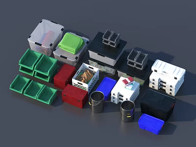 Colorful Versatile Storage Baskets for Home Organizing and Decluttering Tasks 3d model