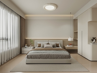 09 Home Bedroom Modern Home Bedroom Double Bed Wardrobe 3d model