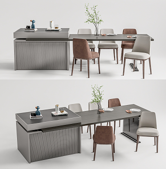 Modern Dining Table and Chair Combination Nakajima Bar Table and Chair Nakajima Bar and Chair 3d model