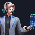 Modern Game Characters Glory Zhang Liang Qian Chou Asking War Skin Game Characters Science Fiction Characters Frameless Display Future Style Game Characters 3d model