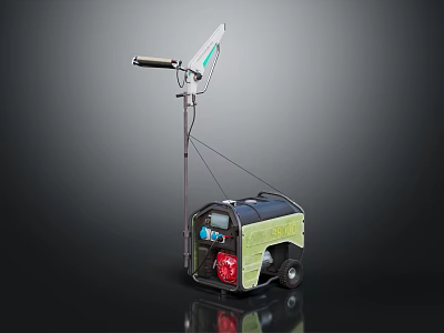 Portable Commercial Solar Powered Wheeled Lighting Equipment With Panel And Mobile Design 3d model