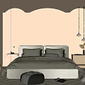 Soft Toned Modern Bedroom Interior With Neutral Bedside Tables And Hanging Pendant Lights