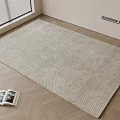 Beige Textured Square Carpet Showcase On Wooden Floor In Television Display Area