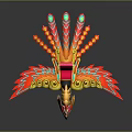 Vibrant Phoenix Creature With Red Seat For Character Riding Decorative Details