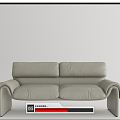 Modern double sofa Swiss leather double sofa 3d model