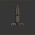 Advanced Cosmic Spacecraft Featuring Striped Modules Red Components and Mechanical Design for Deep Space Exploration