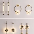 Modern Circular Wall Lights With Metal Frame And LED Lighting For Interior Decor 3d model