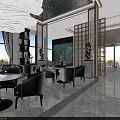 Modern Luxury Bright Sales Office Interior With Marble Floor And Spacious Comfortable Reception Lounge