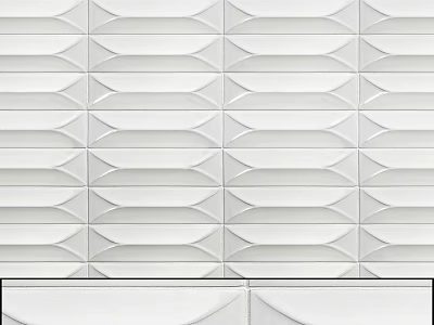 White Geometric Decorative Wall Components With Modern Design Elements 3d model
