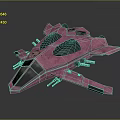 Pink Sci Fi Futuristic Spaceship Model With Aerodynamic Shape And Detailed Design