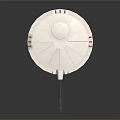 White Cylindrical Industrial Device With Black Handle And Red Indicator Lights On Base Structure