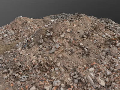 Rough Outdoor Pile of Natural Dirt Stones and Small Mixed Rocks 3d model