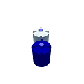 Industrial Water Storage Tanks Featuring White Blue 2000L Capacity Closed Top