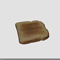Crispy Brown Toast Slice With Baked Surface And Whole Grain Texture 3d model