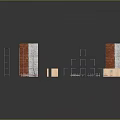 Building Scene Components With Scaffolding Frames Brick Sections And Wooden Platforms 3d model