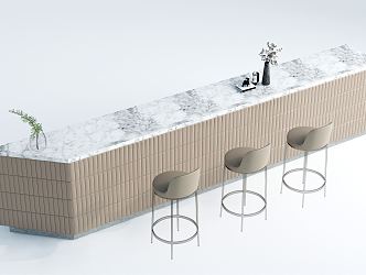 Modern Bar Chair Combination Bar Water Bar Meal Bar Counter 3d model