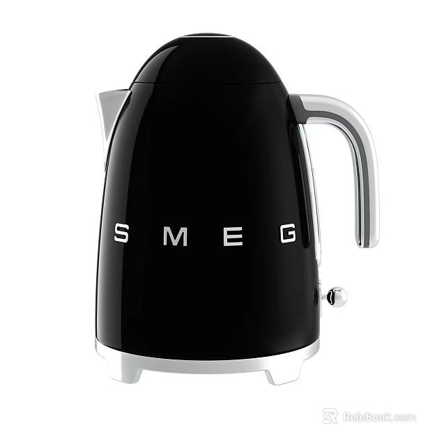 SMEG Black Electric Kettle With Modern Design And Silver Handle For Daily Use 3d model 