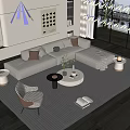 Modern sofa coffee table combination 3d model