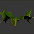 Vibrant Green Spiky Plant Leaf With Yellow Edges On Dark Background