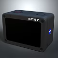 Sony Black Compact Computer Monitor With Screen Red Button And Blue Logo