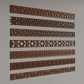 New Chinese style window grilles line pane 3d model