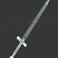 Medieval Weapon Sword With Metal Blade Wooden Hilt And Decorative Crossguard
