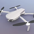 White Aerial Drone With Four Propellers And Camera For Aerial Photography 3d model