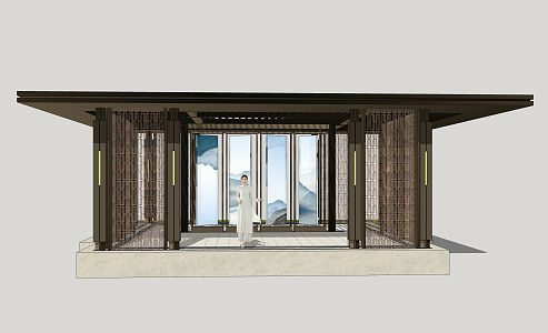 New Chinese Style Pavilion 3d model