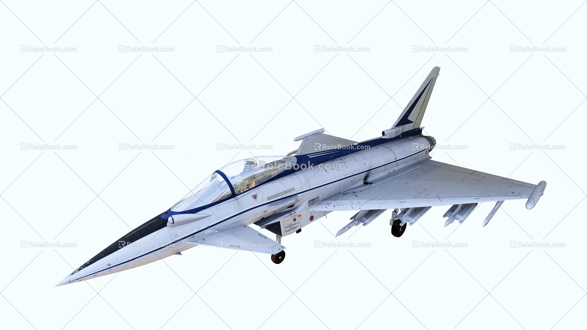 European Typhoon Fighter Fighter Modern Warfare Drone 3d model