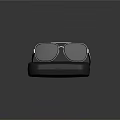 Stylish Modern Sunglasses With Silver Frame Red Accents And Gray Lenses On Black Case