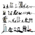 Diverse Home Gym Sports Equipment Including Treadmills Dumbbells Weight Benches And Fitness Machines