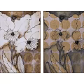 Floral Decorative Wall Art With Brown Beige Tones And Dot Pattern Background