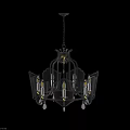 Vintage Metal Chandelier With Ornate Frame And Multiple Candle Shaped Bulbs