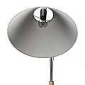 Modern Floor Lamp With Beige Fabric Shades And Wooden Metal Stand