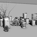 Modern decorative lamp pine nuts floor lamp decorative combination 3d model