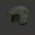 Tactical Military Weapon Helmet with Metallic Surface and Protective Combat Design Features 3d model