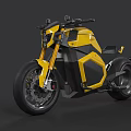 Yellow and Black Modern Motorcycle with Futuristic Design and Sleek Body