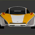 Futuristic Concept Car With Streamlined Yellow White Body And Transparent Roof Design
