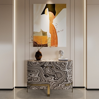 Modern Entrance Cabinet Low Cabinet Side Cabinet Painting 3d model