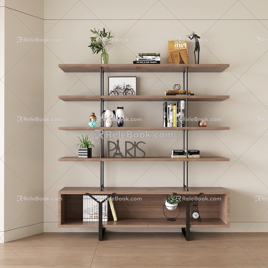 Modern Bookshelf Storage Rack Decorative Rack model