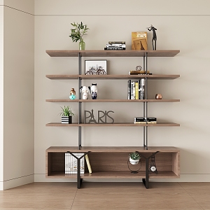 Modern Bookshelf Storage Rack Decorative Rack 3d model