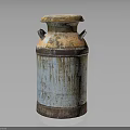 Vintage Rusty Milk Can With Peeling Paint And Two Handles Classic Design