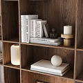 Modern Stylish Shelf Unit With Books Decorative Vases Sculptures Lamp And Framed Art