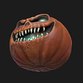 Household Halloween Decorative Pumpkin Lantern With Green Eyes And Sharp Teeth