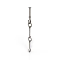 Long Metal Hanging Hook With Multiple Rings And Hook End Design