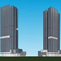 Modern Office Building Simple Super High-rise Office Building Commercial 3d model