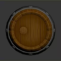 Wooden Barrel Household Item With Metal Hoops And Round Storage Design
